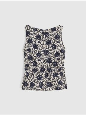 Madewell Cinched Boatneck Sleeveless Top in 100% Linen